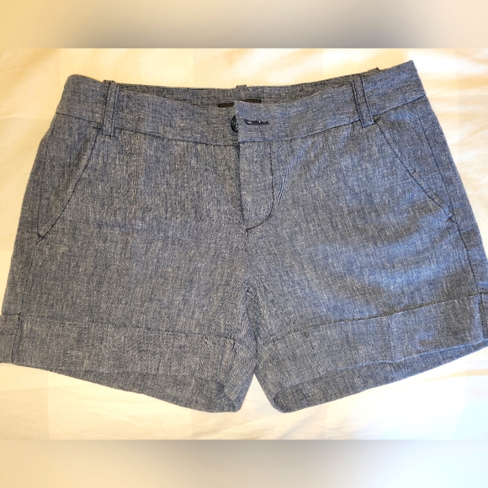 Vintage Express Blue Linen/Cotton Blend Shorts